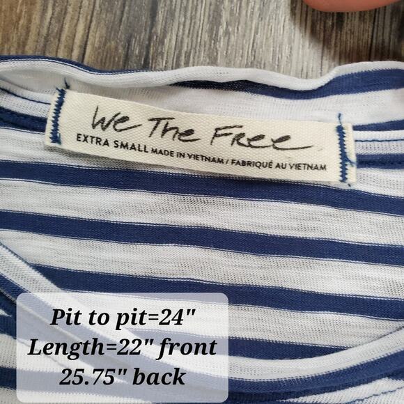 We The Free Striped Long Sleeve Top XS Flowy Relaxed Fit Free People Boho - Picture 5 of 8